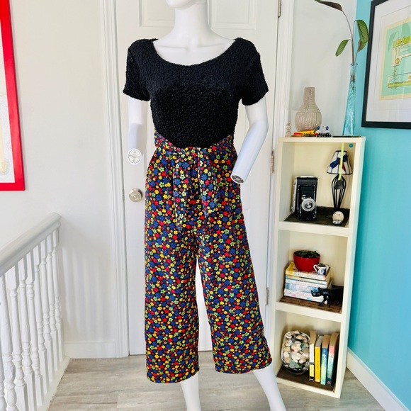 Vintage R-wear Wide Leg Floral Jumpsuit (size S) - Picture 1 of 12